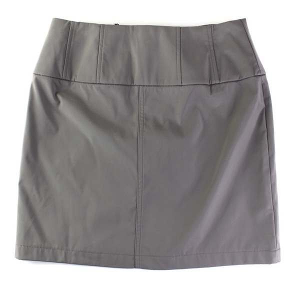 Zara NWT High Waisted Technical Mini Skirt Small Neutral Grey - Picture 5 of 9